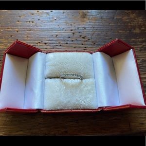 Salt and Pepper diamond band in 14k WG. 2mm and .45tcw size 6.25 EUC
